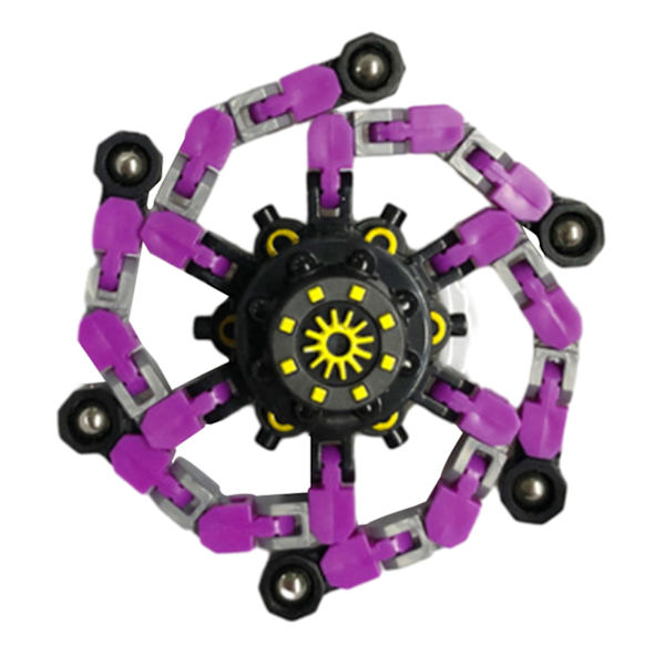 Transformerbar Mecha Chain Fingertop Spinners Toy Anti Pressure Avslappnande Baubles Leksak För Barn Pojke Flicka Vuxen Purple