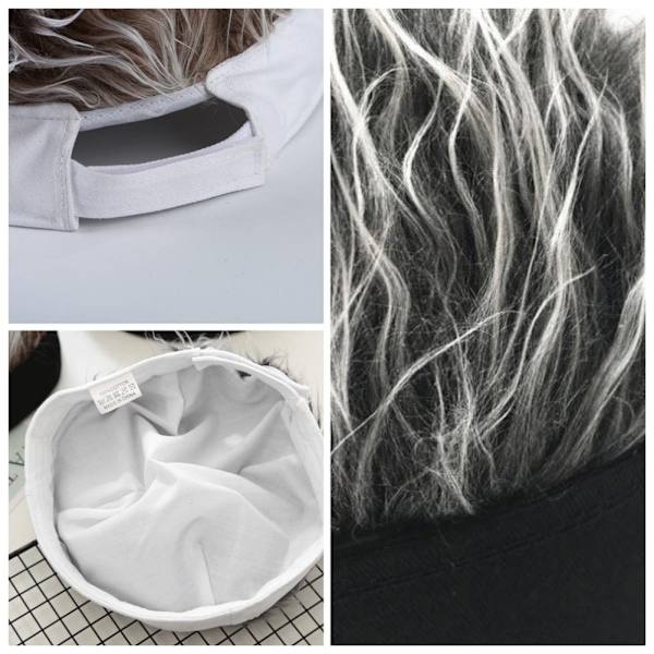 Rolig stickad peruk cap för män Mode andas mjuka hattar för män Manliga tonåringar Black Gray