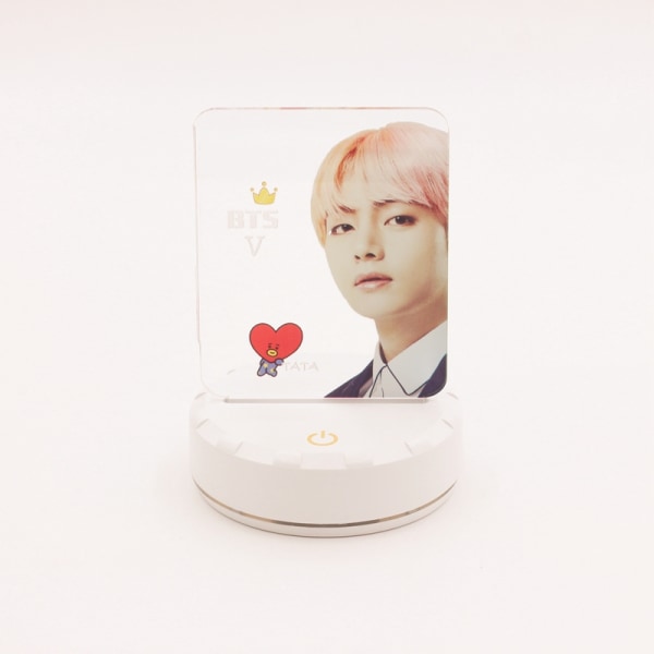 BTS Bangtan Boys LED Night Light Board 7 printed medlemsfoto present till flicka Heminredning Jin