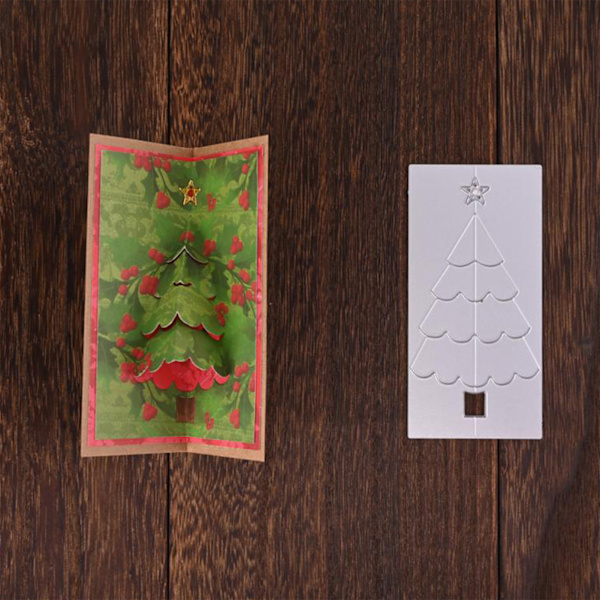 Vikbar julgransskärningsmatris Kolstål DIY-präglingsmall för korttillverkning Scrapbooking Julklappar A