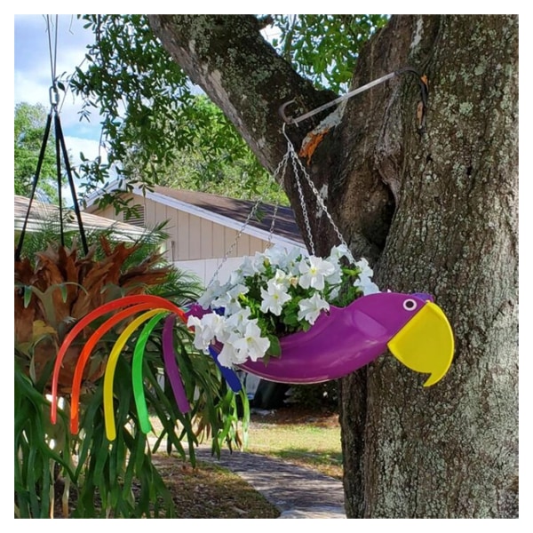 Hängande blomkrukor Flygande papegoja och tuppform för hemträdgårdsdekoration