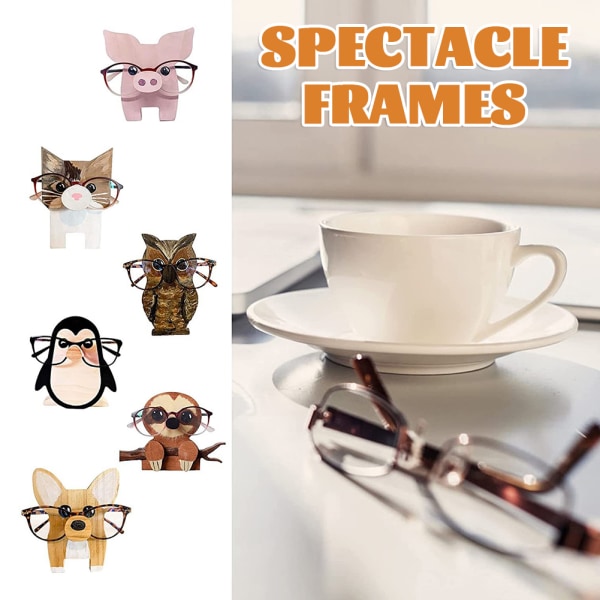 Rolig glasögonhållare, glasögonställ i trä, ställ för solglasögon, rustik dekoration Penguin