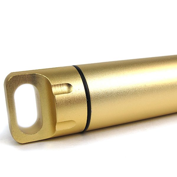 Bärbar vattentät kapsel tätningsflaska aluminiumlegering utomhus överlevnad pillerlåda multifunktionell behållare Champagne Gold