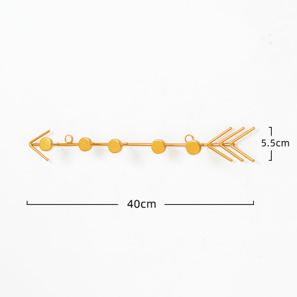 Klädkrok Väggmonterad dekorativ metallhängare med hängande hål Kreativ modern konst Krokskena för hattnyckelhalsduk Gold