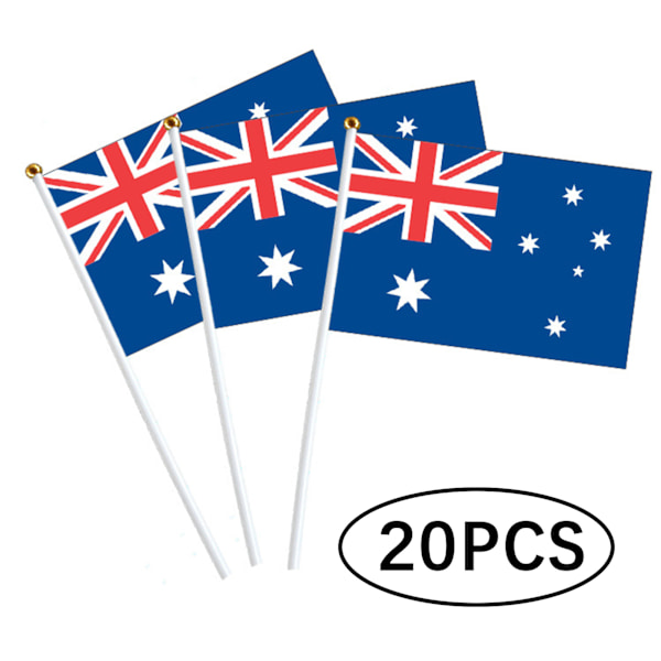 20st handhållen Australians Flag Set Lättvikts bärbar Nationals Flags för sportevenemang 20PCs