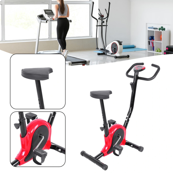 Metal Stationär motionscykel för inomhus Lätt att använda stabil inomhus träningscykel för hemmaträning Red