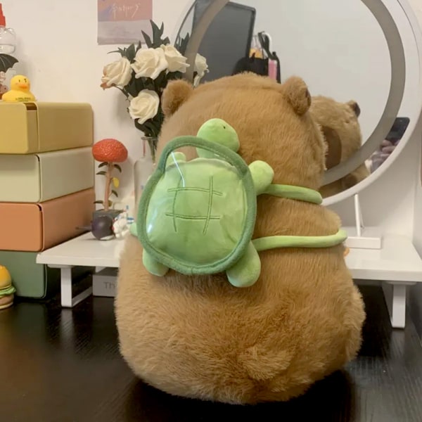 Härlig liten Capybara Plyschdocka Lättvikts Supermjuk fylld leksak för barn Pojke Flicka Kvinnor Män Doll and Turtle 33cm