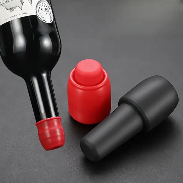 Universal mjuk silikon vinpropp Läcksäker vinflaska stopplock för mousserande vinöl Grey 4pcs