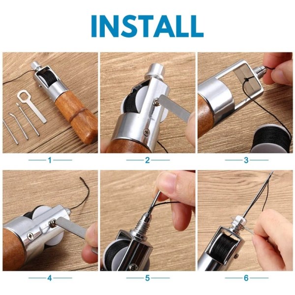 Leathercraft sömnad sömnad syl nål verktygssats för handarbete DIY Läder Skoplånböcker Plånböcker Kläder Reparation Style 1