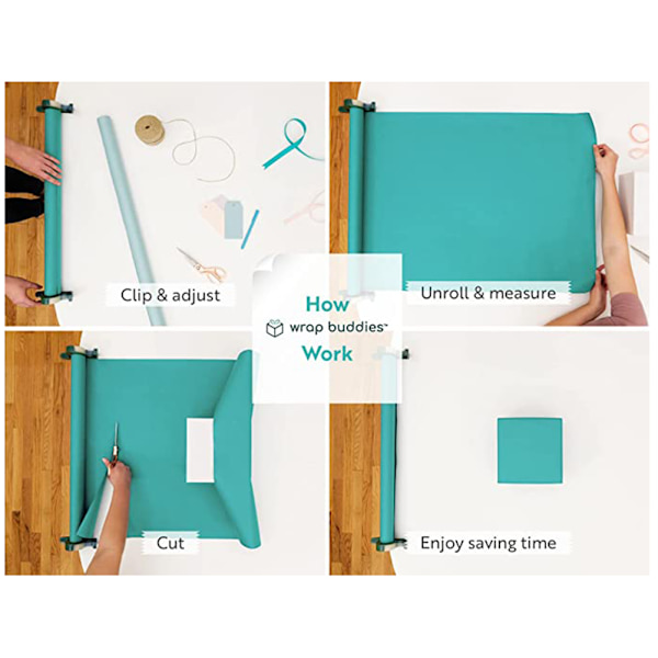 Presentpapper Tejprulle Dispenser Presentinslagning Verktyg Förpackningsrulle Klämhållare röd