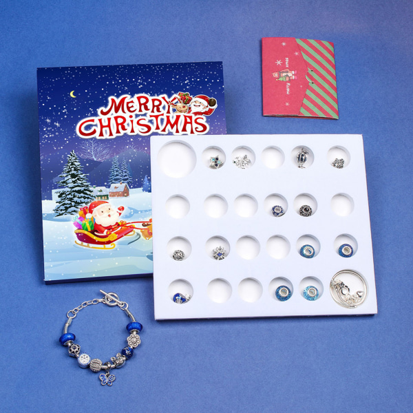 Jul DIY armband presentförpackning med gratulationskort, 24 dagars julnedräkningskalender