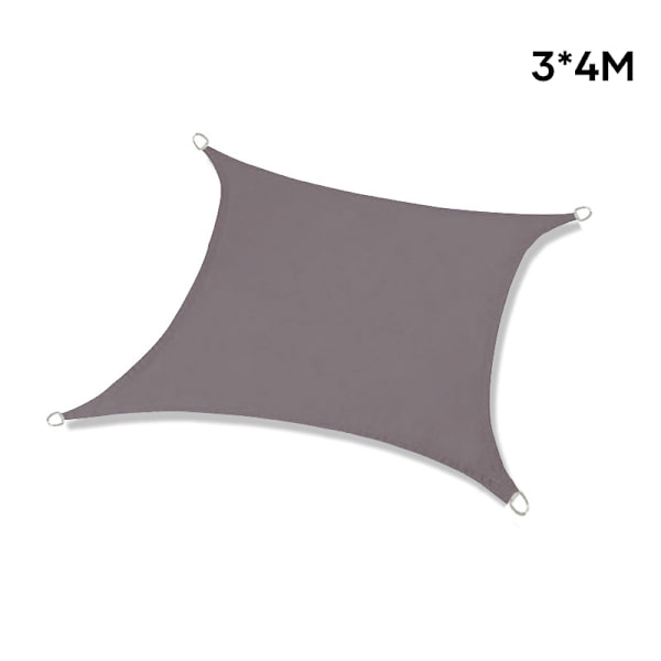Vattentät solskyddssegel rektangel UV-block Hållbar markis solskyddsduk för utomhusträdgård Gray 3*4