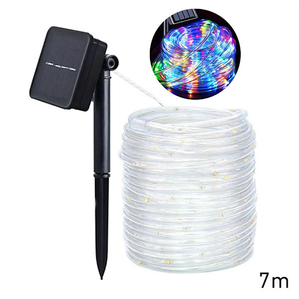 7m/12m/22m 8 lägen Solar Light String Multipurpose Vattentäta lampor för trädgårds uteplatser Color Light 7m