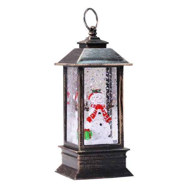 Den bästa presenten LED Christmas Crystal Lights Rotate Glitter Xmas Small Lantern Batteridriven lampa Snowman