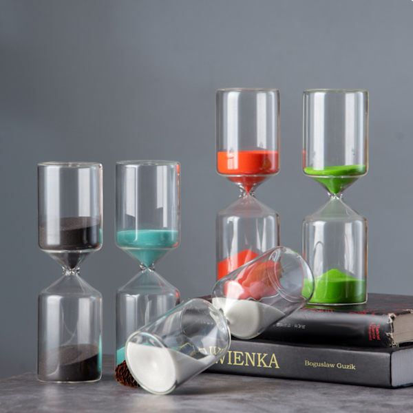 Cylindriskt glas Sandglas Multifunktionell Sandglas Timer Personlig skrivbordsdekoration Blue