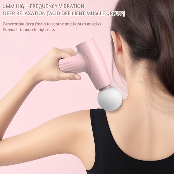Mini Portable Fascia Muscle Massager USB laddningsenhet för muskelavslappning för smärtlindring White