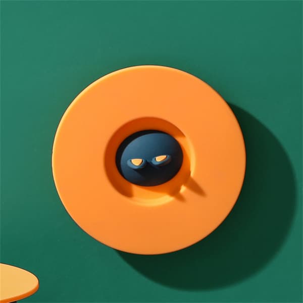 Söt Cartoon Cat Ear Silikonkopp Lock förseglad läckagesäker dammsäker cover Vibrant Orange