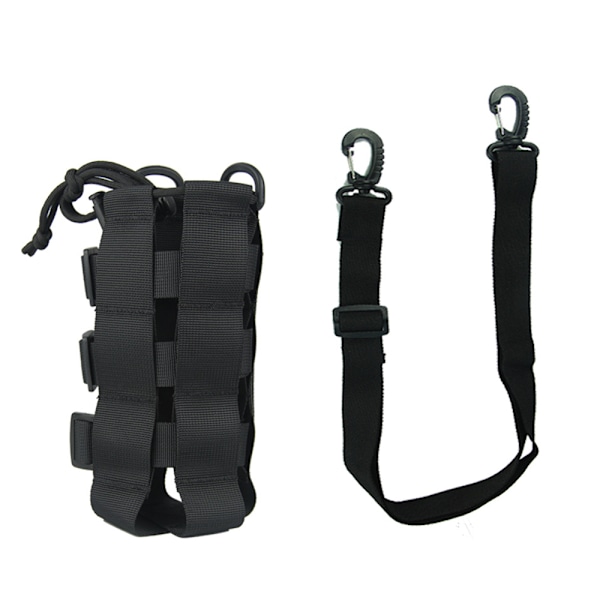 Multifunktionell vattenflaskhållare påse Justerbar vattenkokare med dubbla fatspännen utomhus Cp With Shoulder Strap