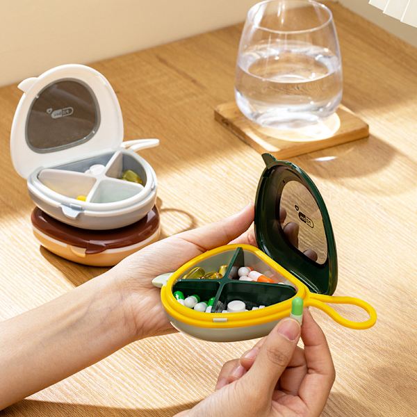 Portable Grid Pill Case Multipurpose Mini Bird Smycken Förvaringsbox Stor kapacitet förseglad case Green