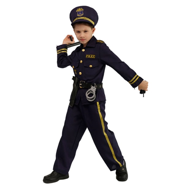 Cosplay Polisuniform för pojkar Temafest Scenframträdande Rollspel Kostym EE108 M