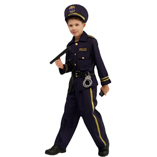 Cosplay Polisuniform för pojkar Temafest Scenframträdande Rollspel Kostym EE108 M