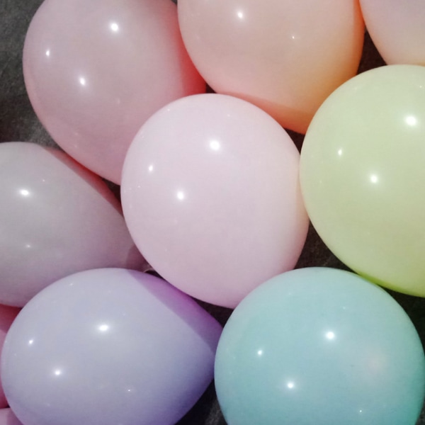 100 st Macaron färgdekorationsballong stor återanvändbar latexballong för bröllopsfödelsedagsfest enfärgad 10 tum Black