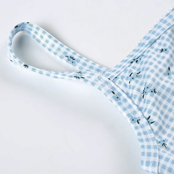 Blommig Linne Shorts Pyjamas Set Sött Avslappnat Cami-Shorts Set för Kvinnor Supermjukt Andningsbart Tvådelat Nattlinne S