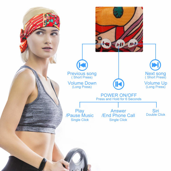 Mode Bluetooth huvudband för sport, yoga, meditation, löpning-trådlösa sovhörlurar