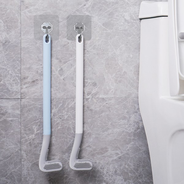 Toalettborste Vägghängande djuprengöringsborste med halkfritt långt handtag för badrumstoalett Green 2pcs