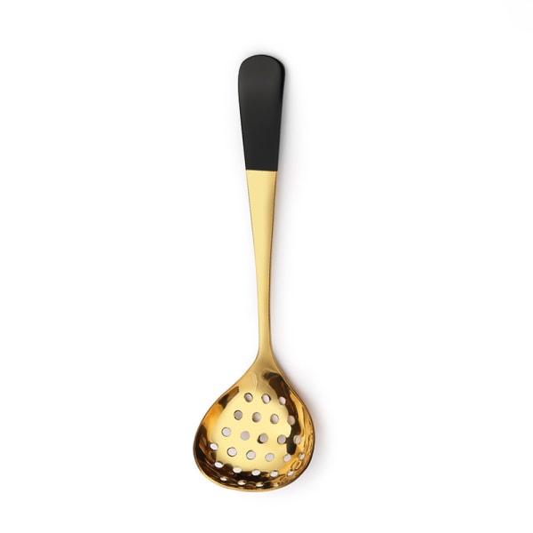 Slev/durkslag i rostfritt stål med slät yta polerad djup serveringsbestick Köksredskap Köksprylar Soup Spoon-gold
