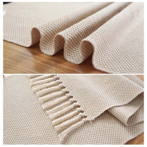Enkel solid färg bordslöpare hushålls tematta soffbordsflagga för festivalfest Wave Pattern 33 X200cm 240G