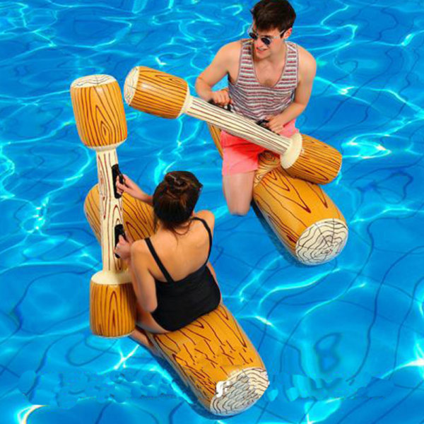 Vatten Underhållning Spelleksak Uppblåsbar Float Flotte Stol Stick Simspel Kit