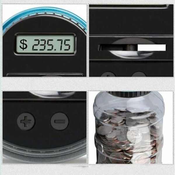 Digital Mynträknare Pengar Spara Box Jar Förvaring LCD-skärm För Barn Barn Present