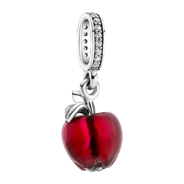 Rose Gold Diamond Eternal Love Lock Big Hole Bead String DIY Red Apple Pendant L3-16