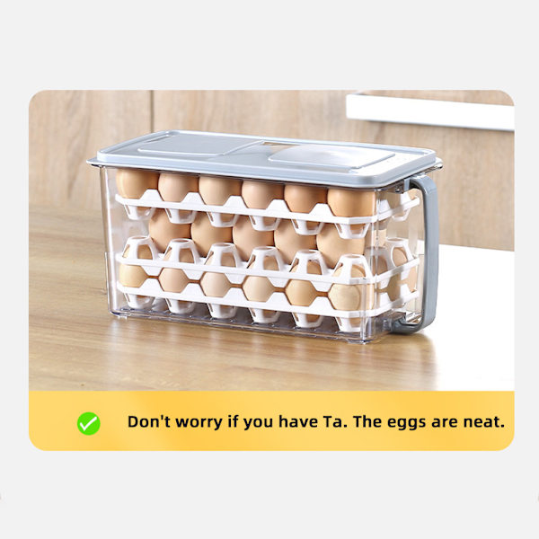Äggförvaringsbehållare för kylskåpsdörr rymmer 10 räkningar Stor kapacitet Kylskåp Äggbehållare Kökstillbehör 3 Rows Of 3 Pieces 18 Eggs