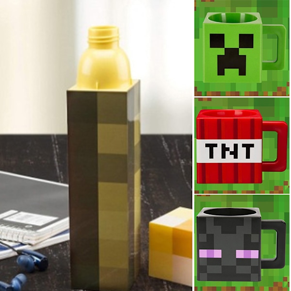 Minecraft 3D-karaktär fyrkantig mugg 230 ml samlarminne och underbar kaffemugg present till fläkten A