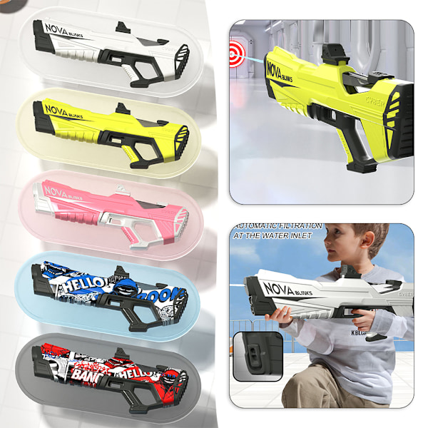 Automatisk sugvattenpistol leksak bärbar starkaste vattenkamp leksaker för simbassäng Camouflage Red