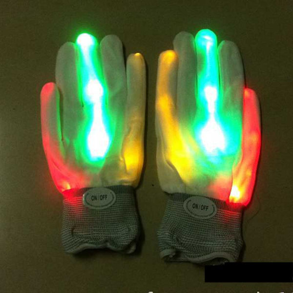 1 STK Kreativ personlighet LED-belysningshandskar Färgglada lysande Halloween julfest Cosplay Present Blinkande handske Colorful