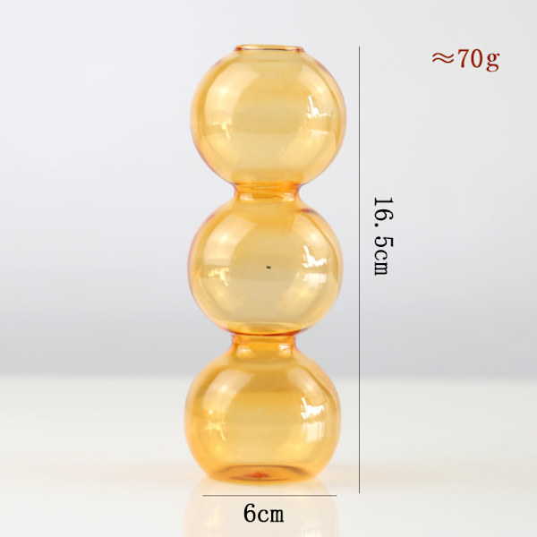 Glas Blomflaska Färg Transparent Enkla skrivbordsdekorationer Vardagsrum Hydroponiskt arrangemang Dekoration Hantverk Yellow