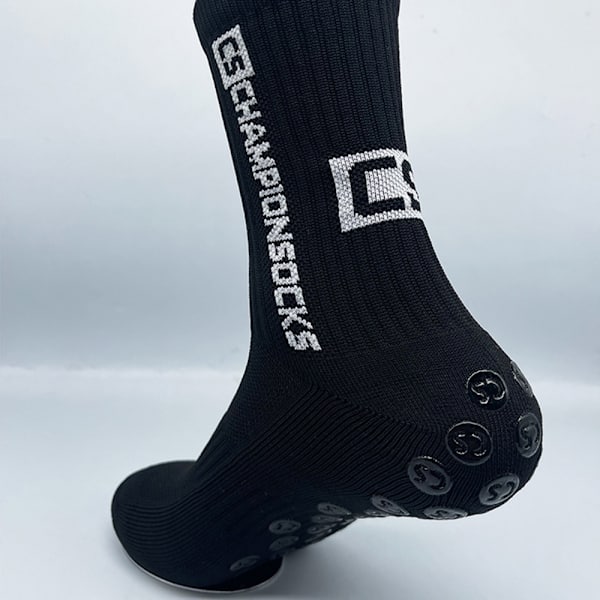 Halkskyddande strumpor med högt rör för vuxna svettabsorberande sockor som andas för fotboll fotboll Black 5 Pairs
