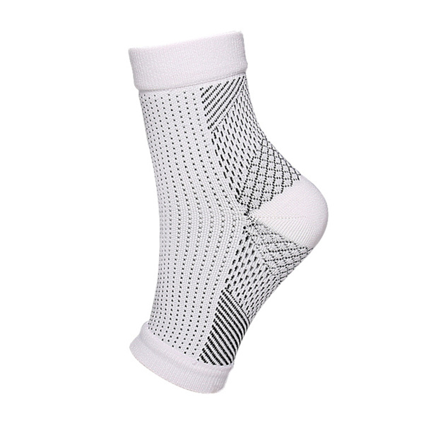 Svettabsorberande kompressionsstrumpor som andas Mjuka färgfasta strumpor för fitness White Wristband L xl