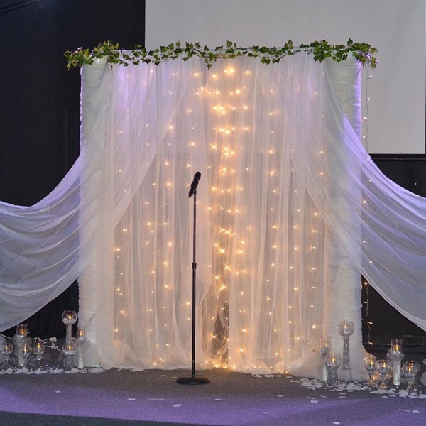 Snygg fönsterscarf Valance Mjuk Lätt fönsterdraperi Hem sovrumsinredning Champagne 1.5*5M