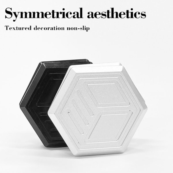 Hexagonal Form Fidgets Slider Roterbar Stress Relief Push Card leksak för utomhusbruk Silver