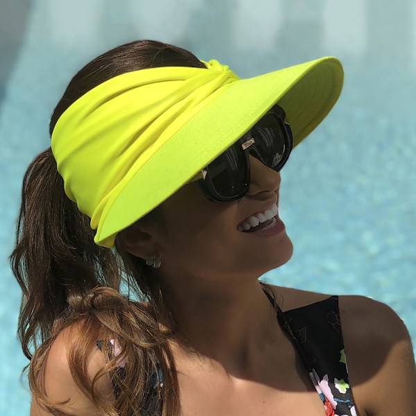 Sommer Dame Solhat Pakkelig Stor Skygge Solskærm Hatte Dame Sommer UV Beskyttelse Strandkasket Black