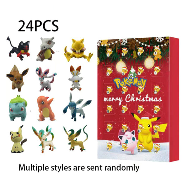 24-dagars figurer Jul adventskalenderlåda Snygga leksaker Holiday Countdown Box För pojkar Flickor Vänner Atrovirens