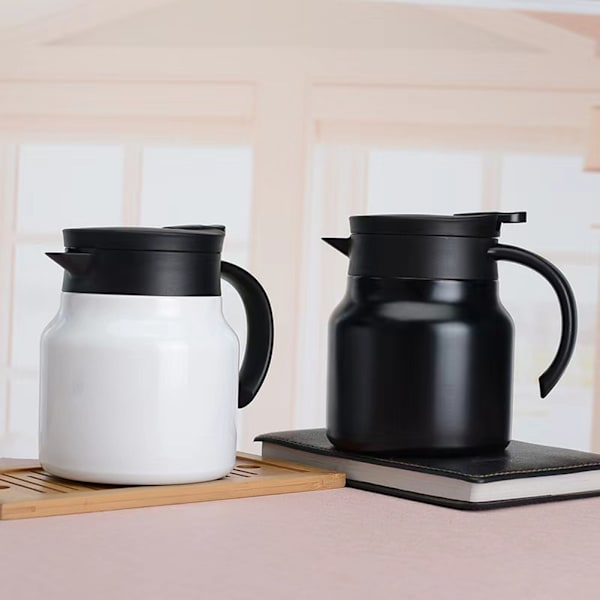 800/1000 ml thermal vakuumkolv hushållsvärmehåller tekanna för hemkökskontor Smart Warm Black 1000ml