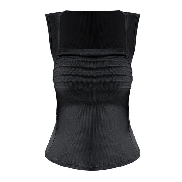 Sexys Slim Knit Ribbed Stretch Linne Snygg Bekväm Bekväm Topp För Shopping Dating Black XL