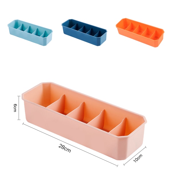 5-cellers partitionerad förvaringsfack Korg Stapelbara strumpor Underkläder Organizer 01