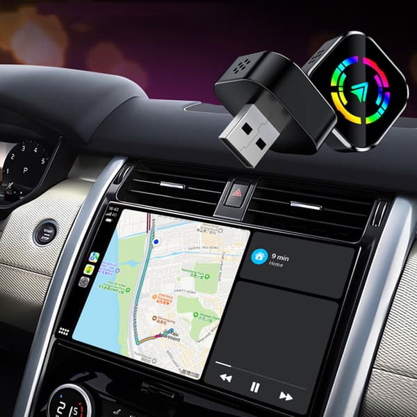 Trådløs Carplays-adapter til Iphone/Androids 2 I 1 Androids Auto Trådløs Adapter Hurtig Stabil Forbindelse Black