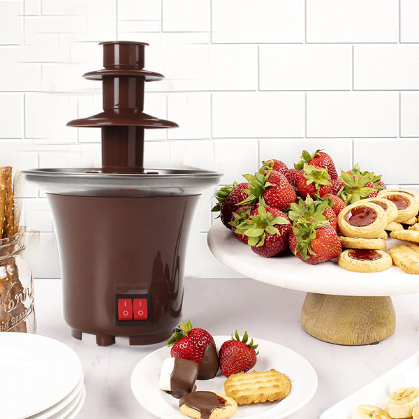 Mini 3-vånings chokladfonduefontän Lätt att montera Perfekt för Nacho Cheese BBQ Sauce Ranch Liqueuers US